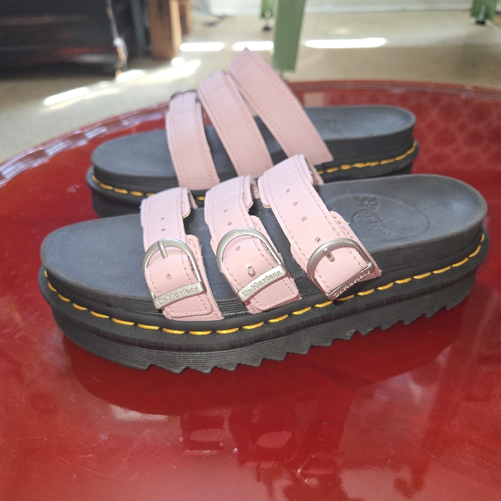 Dr Martens Blaire Pink Chunky Slides  Docs Sandals Women's Size 6